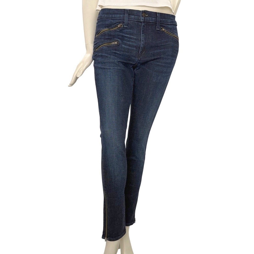 Rag & Bone Kensington‎ Skinny Jeans Y2K Grunge Dark Wash Zip Ankle Stretch Sz 31